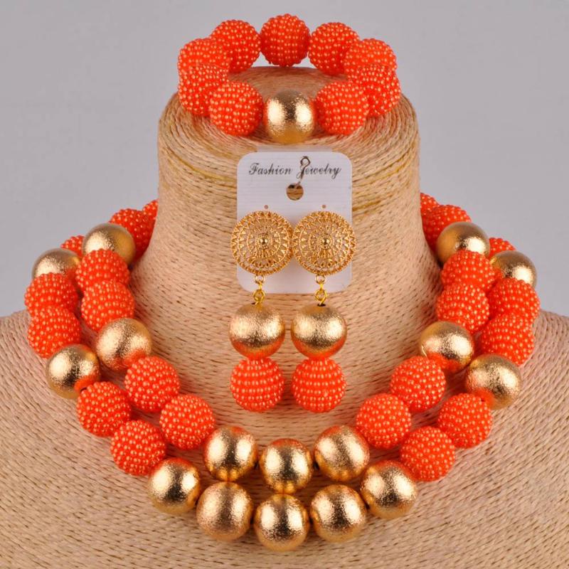 Earrings & Necklace African Orange Beads Jewelry Set Simulated Pearl Nigerian Wedding Sets For Women FZZ39, Silver
Earrings & Necklace African Orange Beads Jewelry Set Simulated Pearl Nigerian Wedding Sets For Women FZZ39, Silver
