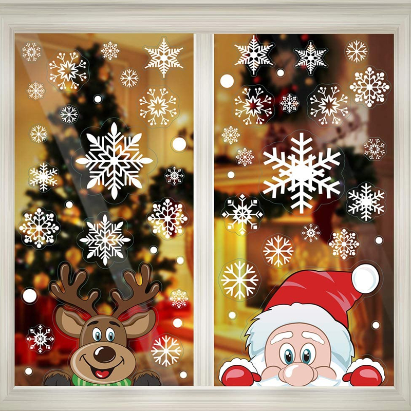 Abt 300 pieces 8 Sheet Christmas Snowflake Window Cling Stickers for Glass, Xmas Decals Decorations Holiday Snowflakes Santa Claus Reindeer for Party
Abt 300 pieces 8 Sheet Christmas Snowflake Window Cling Stickers for Glass, Xmas Decals Decorations Holiday Snowflakes Santa Claus Reindeer for Party