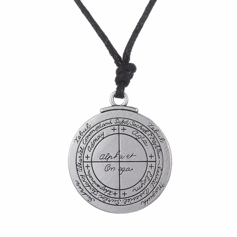 Pendant Necklaces Lemegeton Drop Double Sided Talisman For Good Luck Antique Sliver Necklace Amulet Jewelry Wicca Words Man
Pendant Necklaces Lemegeton Drop Double Sided Talisman For Good Luck Antique Sliver Necklace Amulet Jewelry Wicca Words Man