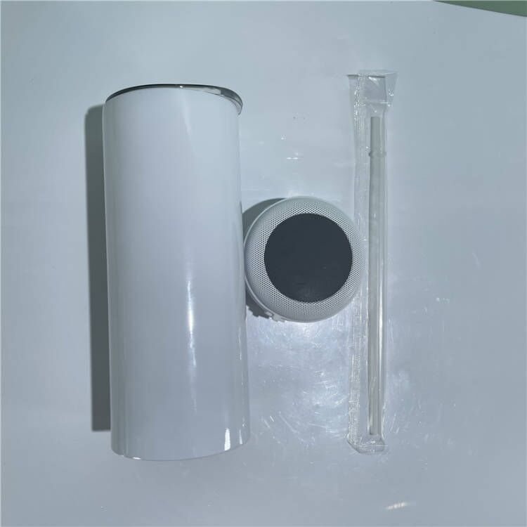 sublimation Bluetooth speaker tumbler 20oz straight tumblers coloful o Stainless Steel bottom Cool Music Cup Creative Double W6946565