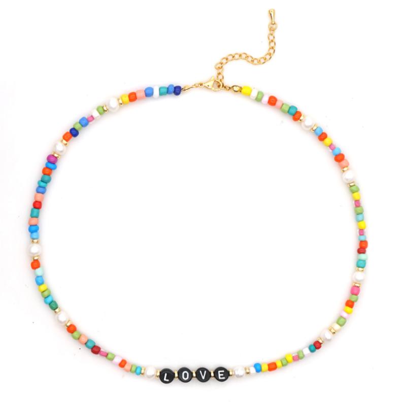 Chains Go2Boho Real Freshwater Pearl Choker Rainbow Beaded Necklaces LOVE Letter Necklace For Women Female Fashion 2021 Summer Jewelry
Chains Go2Boho Real Freshwater Pearl Choker Rainbow Beaded Necklaces LOVE Letter Necklace For Women Female Fashion 2021 Summer Jewelry