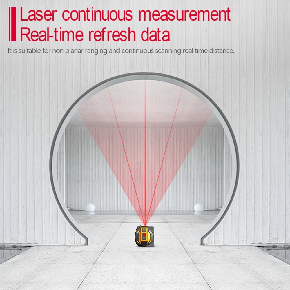 SNDWAY Laser Distance Meter Rangefinder Multifunctional Self-Locking Hand Tool Device Digital Retractable Laser Range Finder