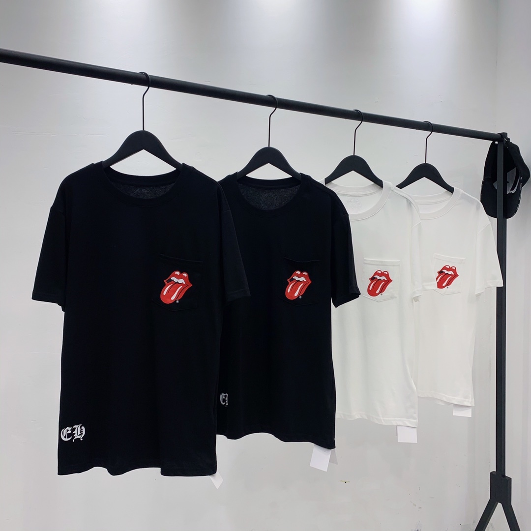 2021ss Chrome CH Hearts t shirt Rolling Stone Horseshoe Red Big Tongue Limited T-shirt Short Sleeve, White;black
2021ss Chrome CH Hearts t shirt Rolling Stone Horseshoe Red Big Tongue Limited T-shirt Short Sleeve, White;black