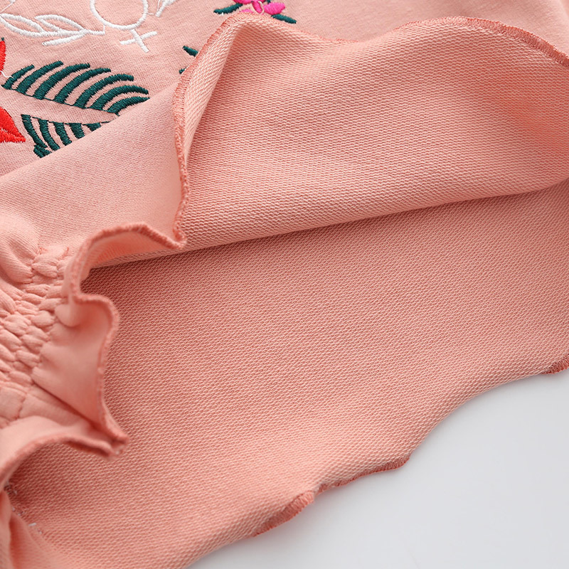Autumn Spring Fashion 2-4 5 6 7 8 9 10 Years Children'S Gift Flower Letter Flare Trumpet Sleeve Kids Baby Girl Sweatshirts 220309