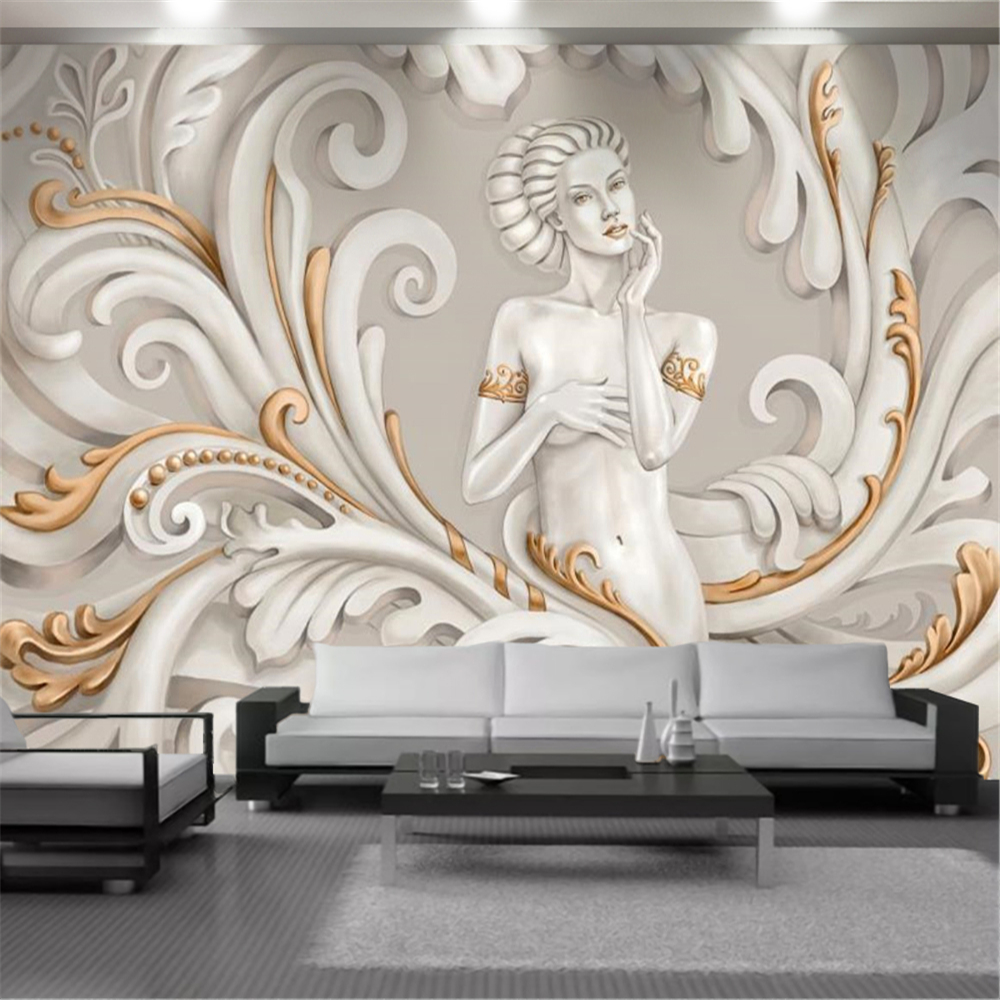 Wallpaper 3D Stereo Relief Beauty Flower European Mural Home Decor Living Room Bedroom Kitchen Modern Wallpapers
