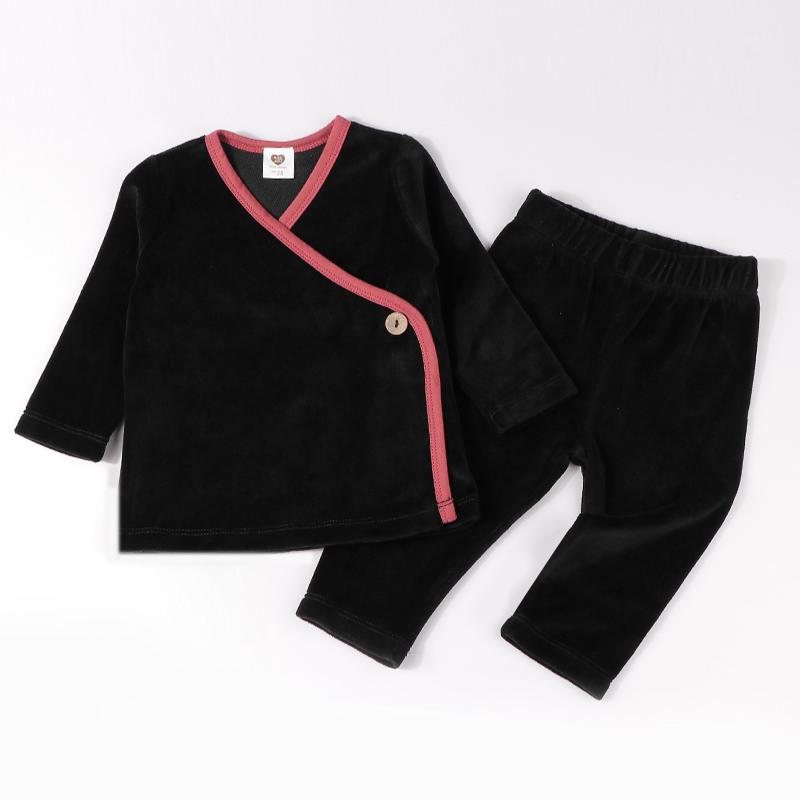 Clothing Sets Velour Baby Clothes Long Top/ Pant 2pcs Set Children Casual Contrast Binding Kid Black Color Side Opening, Apricot binding
Clothing Sets Velour Baby Clothes Long Top/ Pant 2pcs Set Children Casual Contrast Binding Kid Black Color Side Opening, Apricot binding