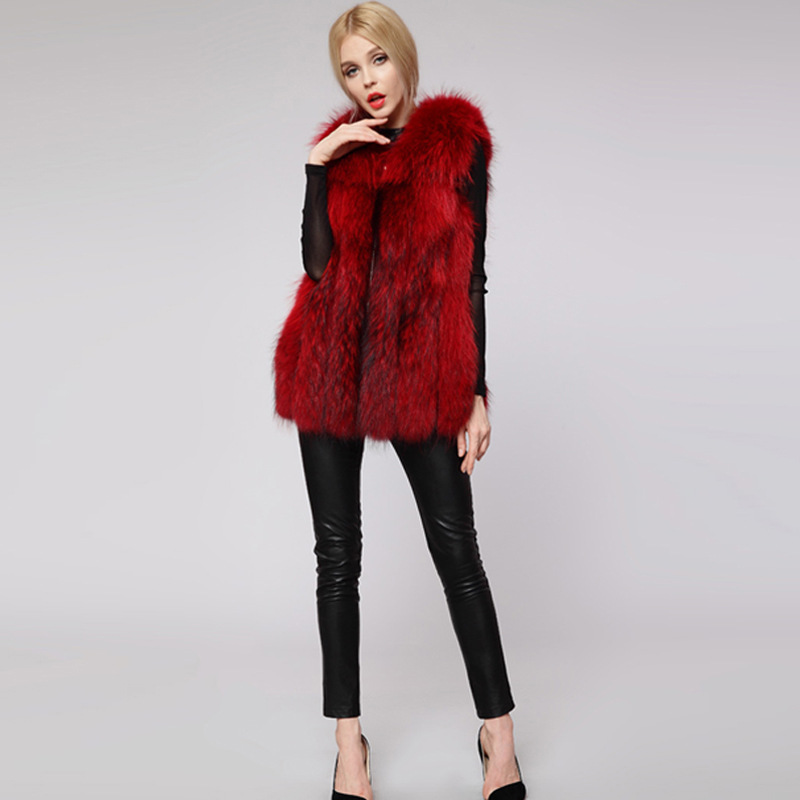 Fox Fur Long Vest Solid Color Autumn and Winter New Faux Fur Vest Women's Waistcoat Mao Coat, Black 
Fox Fur Long Vest Solid Color Autumn and Winter New Faux Fur Vest Women's Waistcoat Mao Coat, Black