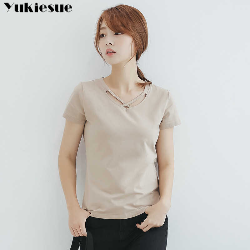 Female T-shirt Women Tops Summer Cotton T-Shirts For Black White Plus Size Tshirt Short Sleeve T Shirts 210608
