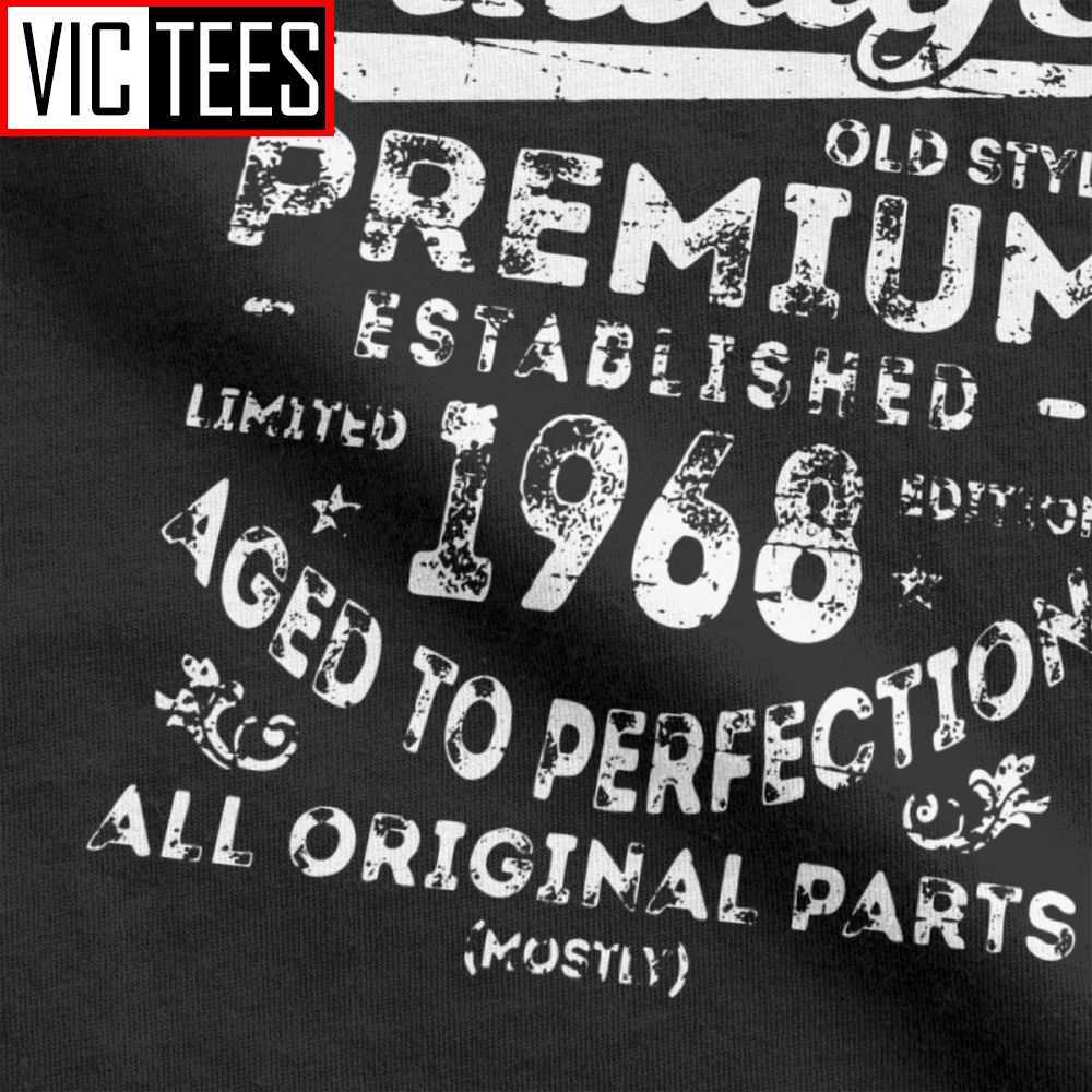 Vintage 1968 Birthday Gift Idea Men T Shirts Man's Party Clothes Unique Anniversary Birth Present T-Shirt Tee Shirt 210629