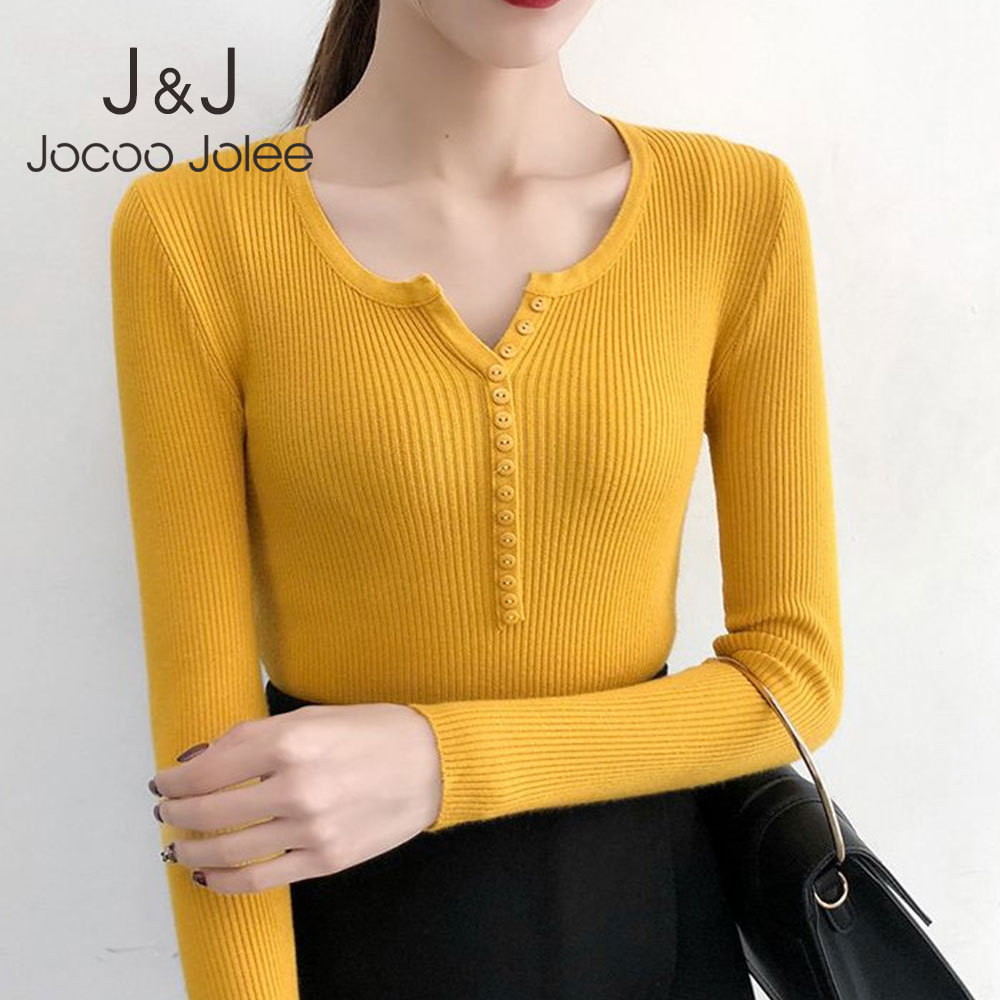 Korean Elegant Button V Neck Slim Sweater Casual Solid Chic Wild Pullovers High elasticity Soft Basic Knitted Tops Jumpers 210518, As photo
Korean Elegant Button V Neck Slim Sweater Casual Solid Chic Wild Pullovers High elasticity Soft Basic Knitted Tops Jumpers 210518, As photo