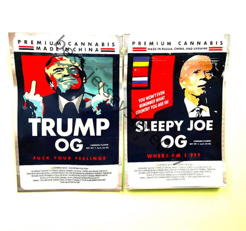 TRUMP OG and SLEEPY JOE OG 3.5g trump sleepy joe Mylar Edibles Bags biden flower packaging bag with zipper stand up pouch
TRUMP OG and SLEEPY JOE OG 3.5g trump sleepy joe Mylar Edibles Bags biden flower packaging bag with zipper stand up pouch