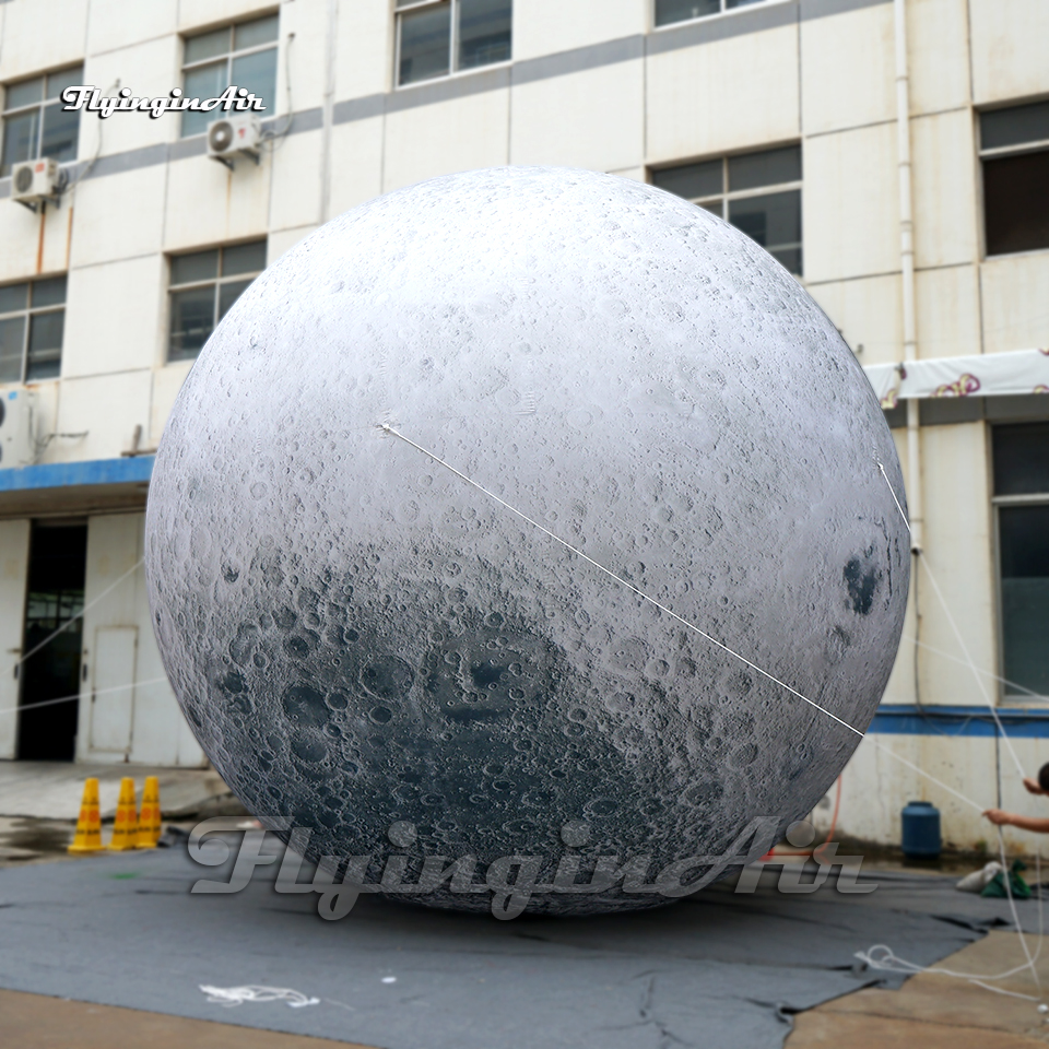Personalized Lighting Inflatable Moon Planet Balloon Full Printing Globe Ball Hanging/Ground Air Blown Satellite Model For Concert And Club Party Deco