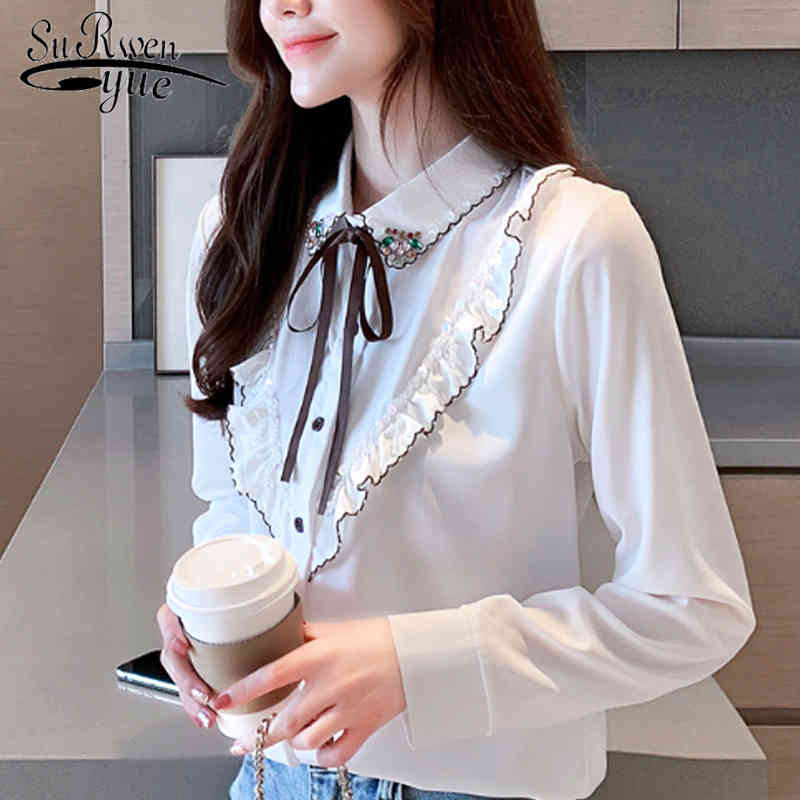 Arrival Office Lady Female Clothes Women Tops and Blouse Korean Fashion Clothing Solid Long Sleeve 7028 50 210521, White
Arrival Office Lady Female Clothes Women Tops and Blouse Korean Fashion Clothing Solid Long Sleeve 7028 50 210521, White