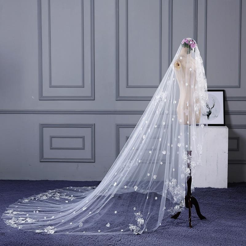 Bridal Veils Wedding Veil Cathedral Accessories White Ivory 4M Long Voile Marriage
Bridal Veils Wedding Veil Cathedral Accessories White Ivory 4M Long Voile Marriage