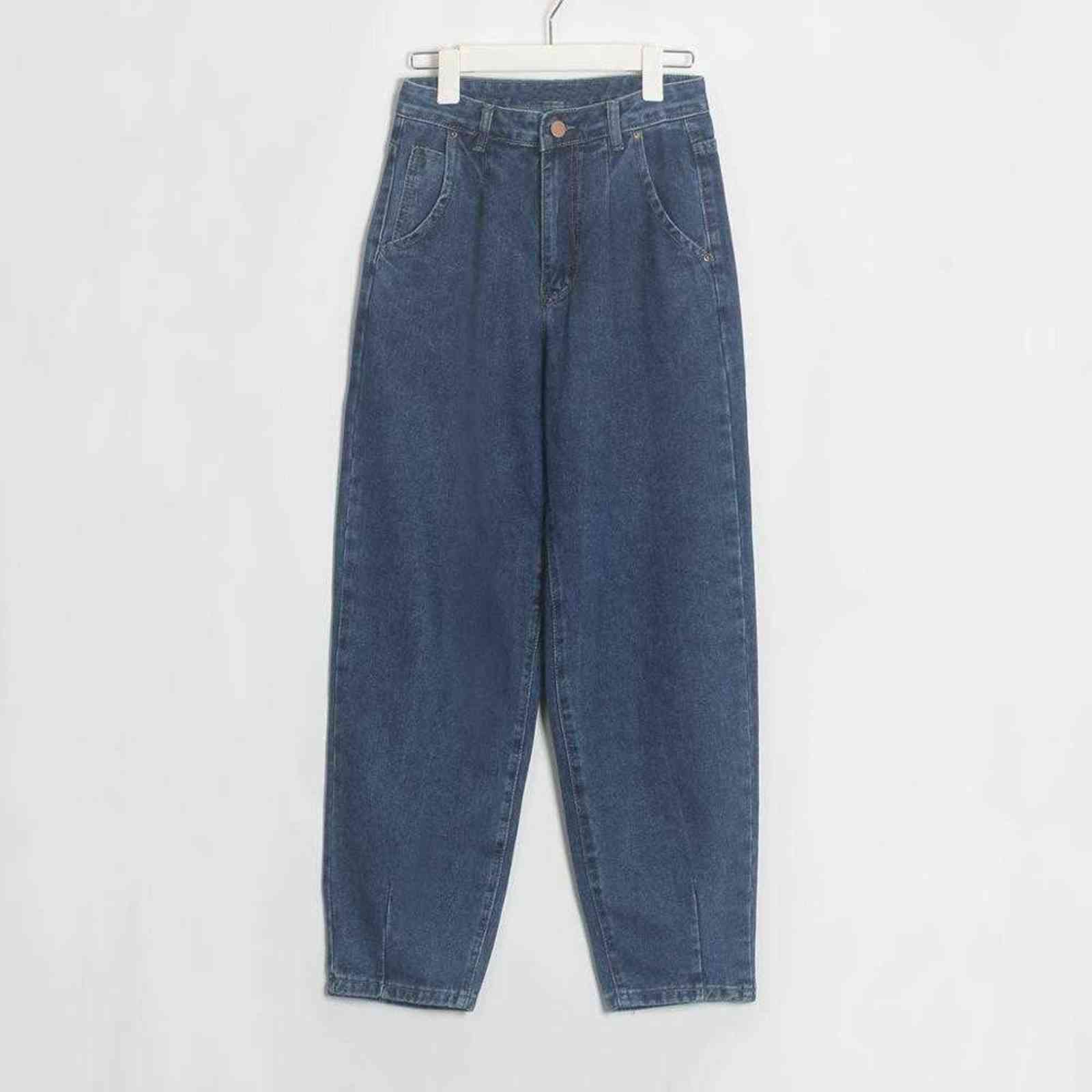 Wixra Women Harem Jeans Ladies Casual Bottoms Female Denim Pants Autumn Winter High Waist Trousers 211124Z