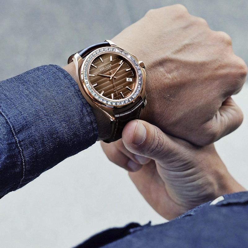 Wristwatches AGELOCER Mechanical Watch Men Power Reserve 80h Self-wind Automatic Sapphire Brown Rose Gold Business Man, 6304e1
Wristwatches AGELOCER Mechanical Watch Men Power Reserve 80h Self-wind Automatic Sapphire Brown Rose Gold Business Man, 6304e1