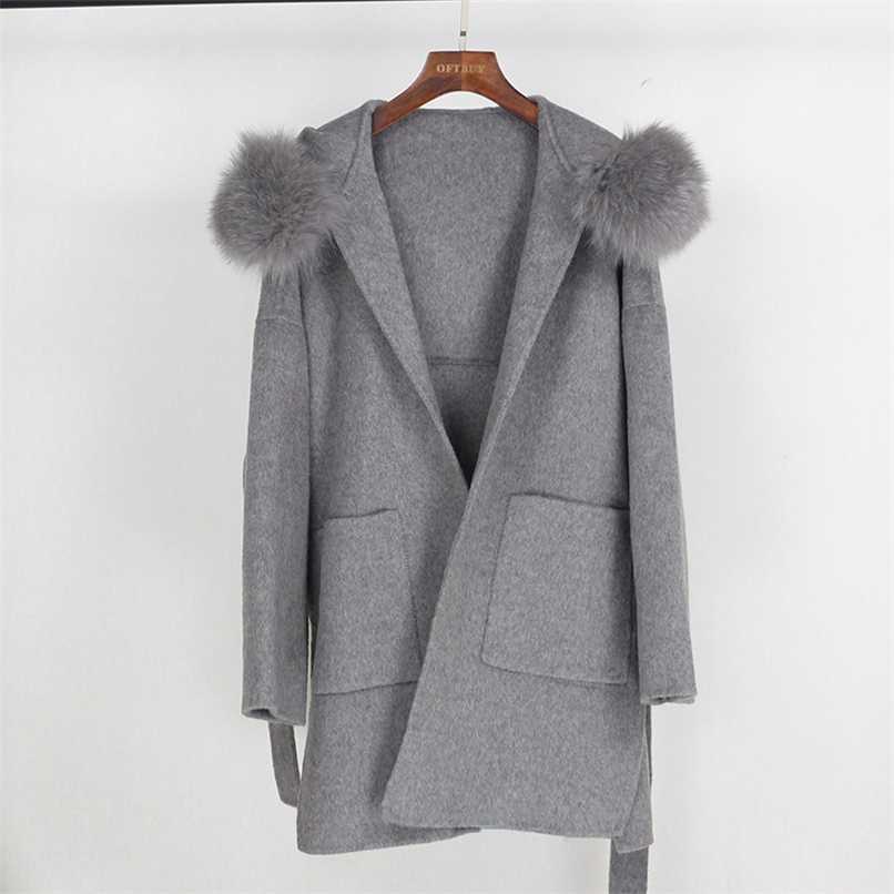 OFTBUY Real Fur Coat Winter Jacket Women Loose Natural Fur Collar Cashmere Wool Blends Outerwear Streetwear Oversize 211019, Black
OFTBUY Real Fur Coat Winter Jacket Women Loose Natural Fur Collar Cashmere Wool Blends Outerwear Streetwear Oversize 211019, Black