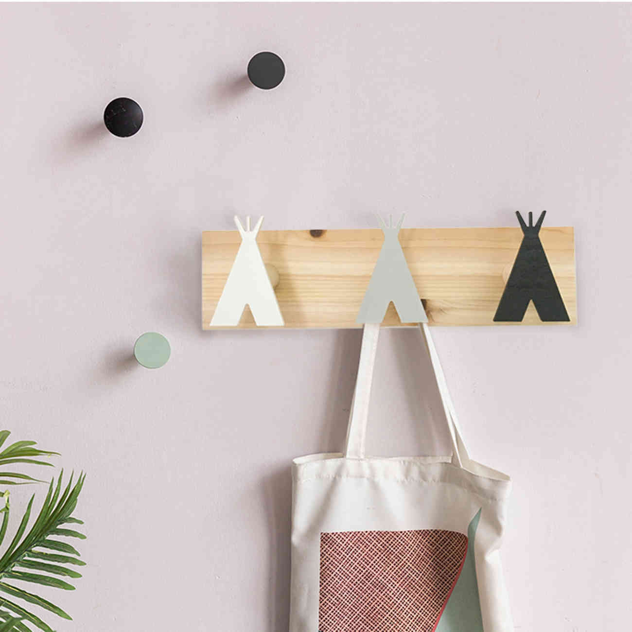 Back Wooden Tent Hooks For Kids Door Back Hook Wall Clothes Coat Hanger Rustproof Towel Rack