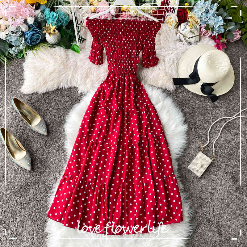 Ins Stretch Long Drseses Polka Dot Off Shoulder Sexy Women Dress Spring Summer Beach Style Vestidos Slim 210521, White
Ins Stretch Long Drseses Polka Dot Off Shoulder Sexy Women Dress Spring Summer Beach Style Vestidos Slim 210521, White