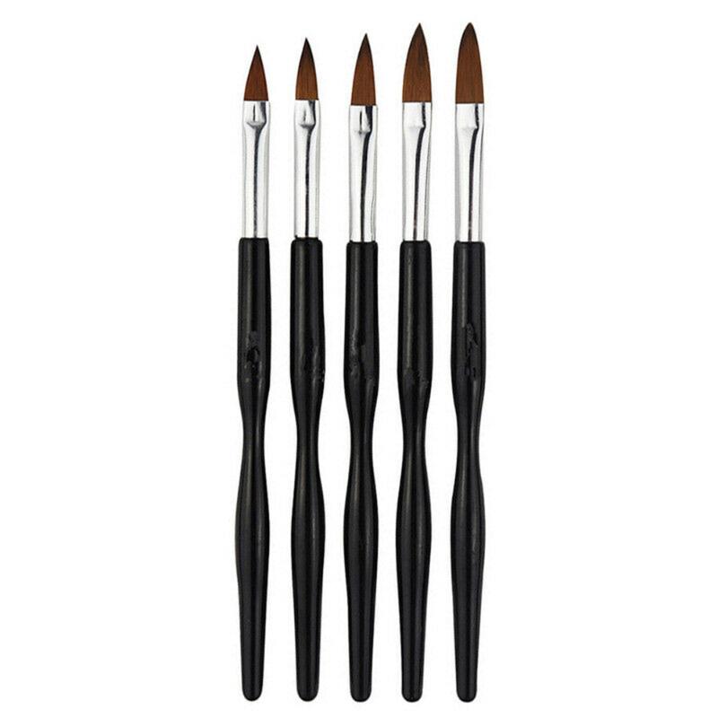 Nail Art Kits 5pcs Acrylic Uv Gel Carving Brush Glitter Pen Set Tools Brushes For Manicure Equipment Supply Professionals