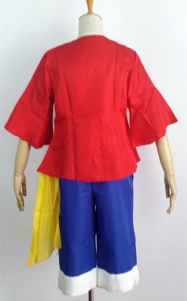 Anime One Piece Monkey D.Luffy Cosplay Costume Hat With Shoes Full Set Y0913