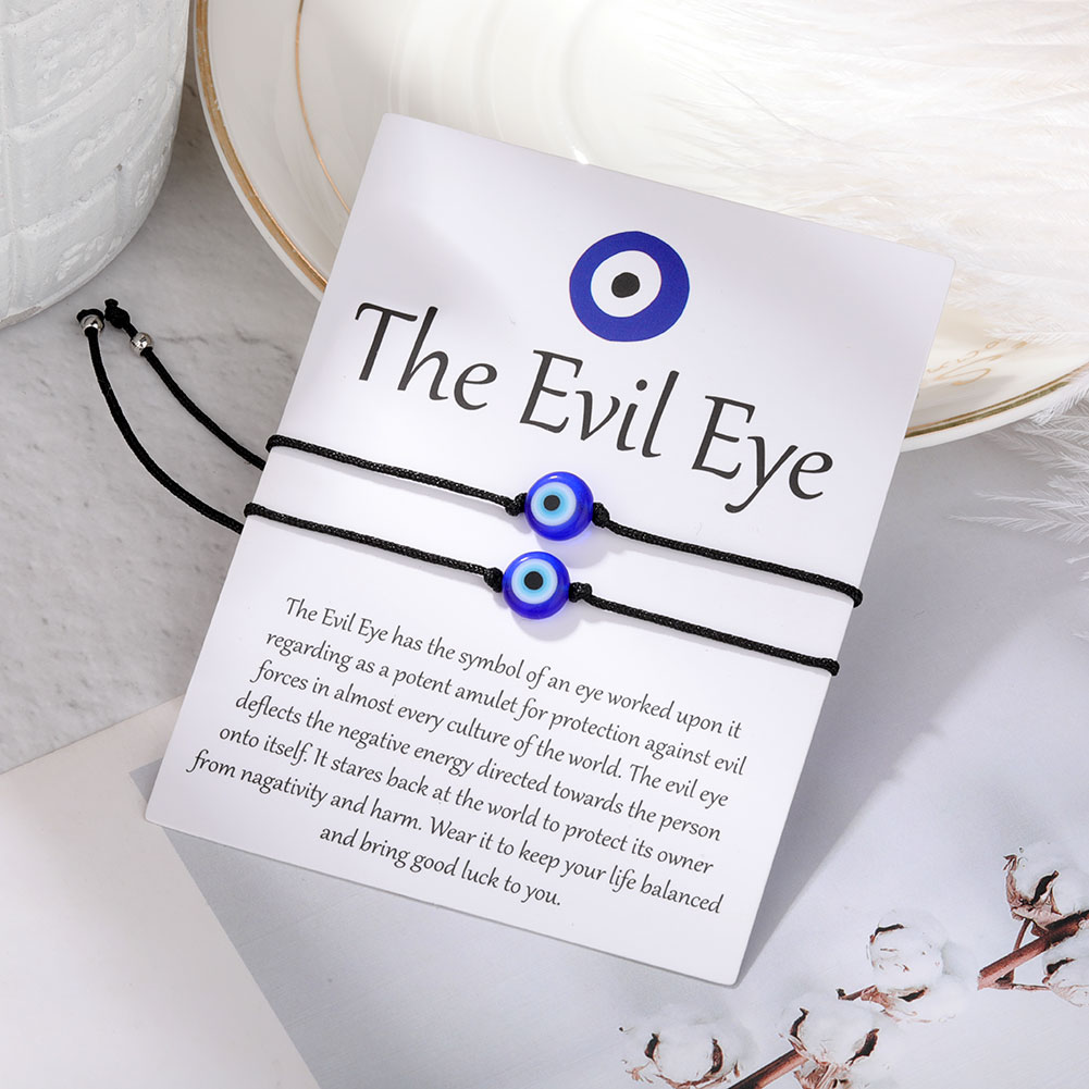 Handmade Evil Blue Eye Bracelets Set with Card Red Black String Bracelet Kabbalah Protection Luck Amulet for Women Men Family Friends
Handmade Evil Blue Eye Bracelets Set with Card Red Black String Bracelet Kabbalah Protection Luck Amulet for Women Men Family Friends