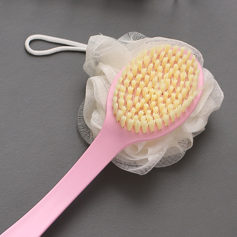 Double Sided Bathing Brush Hanging Type Adult Back Massage Brushes Bathroom Long Handled With Soft Hair Cleaning Bath Ball Free shipping