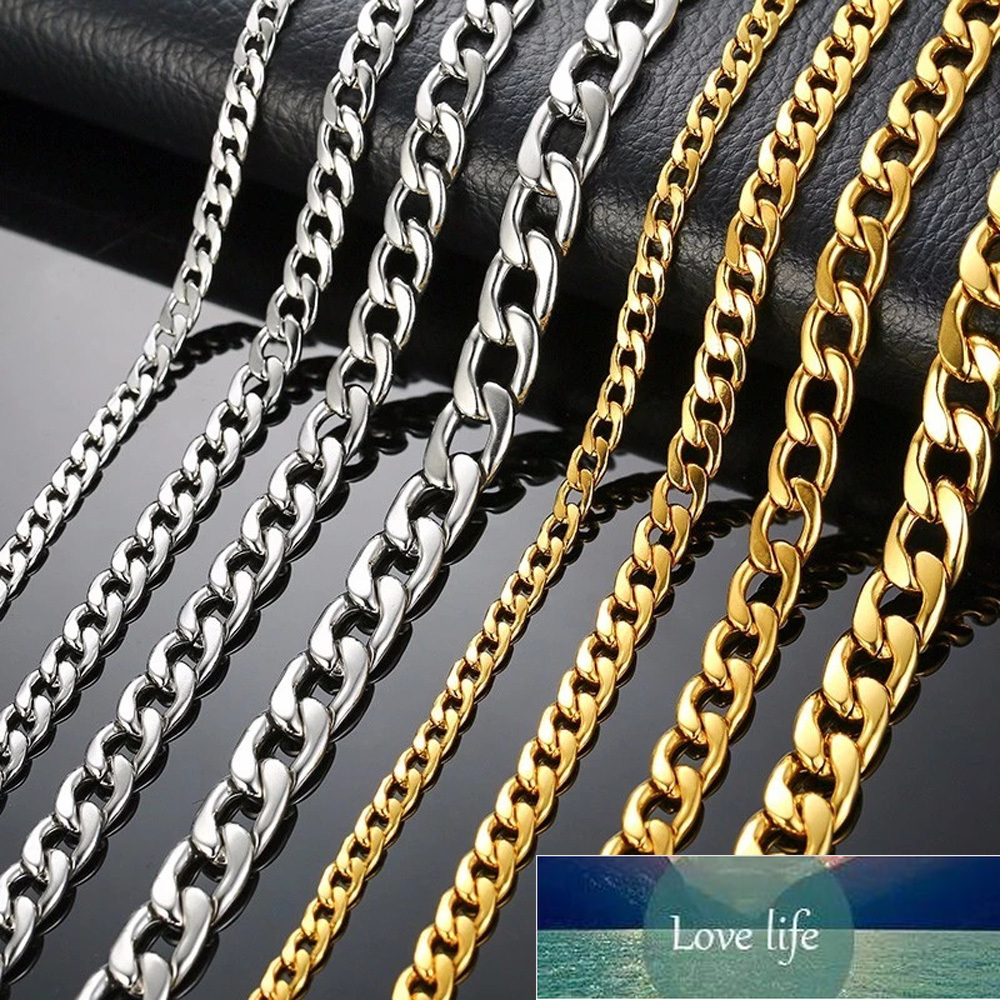 New Solid Necklace Figaro Chains Link Jewelry Men Choker Stainless Steel Male Female Accessories Fashion Design Drop Shipping Factory price expert des