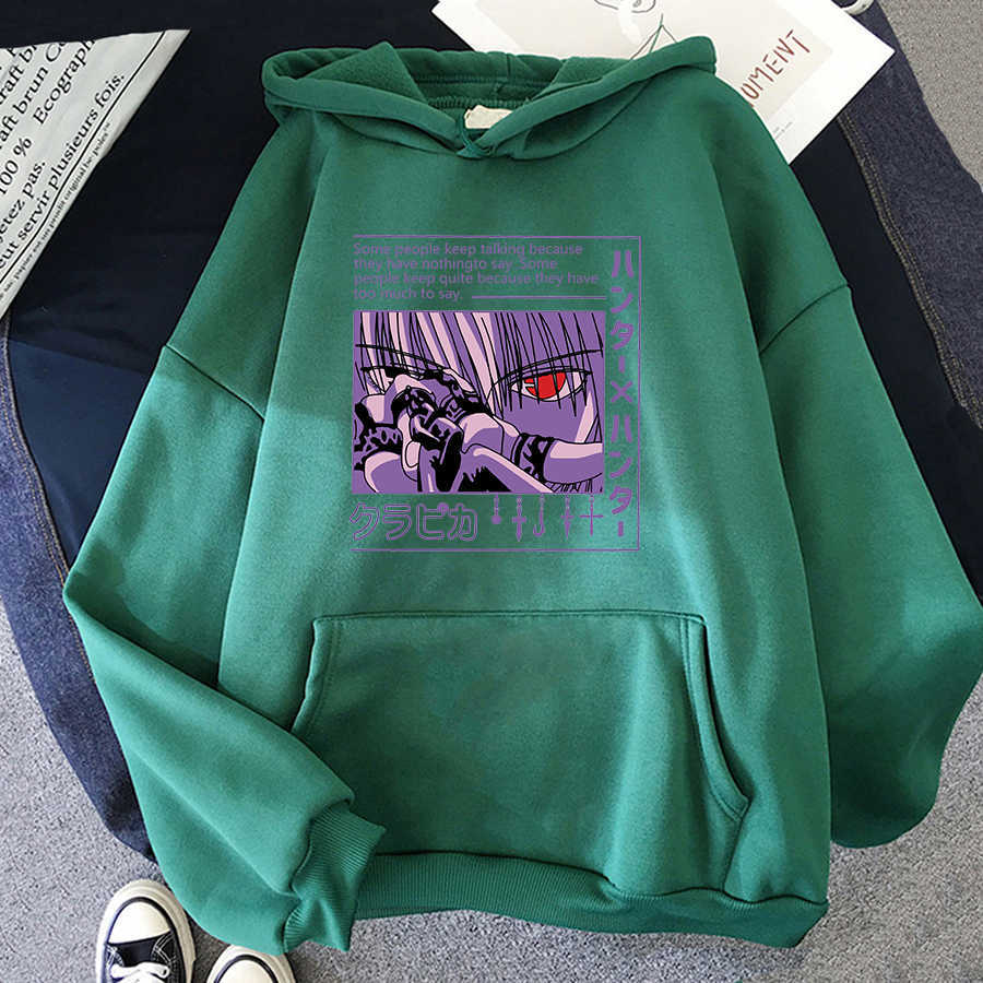 Anime Hoodie Hunter X Hunter Kurapika Men Long Sleeve Manga Kurapika HxH Devil Eye Hoodies Killua Zoldyck Devil Eye Hoody Y0804