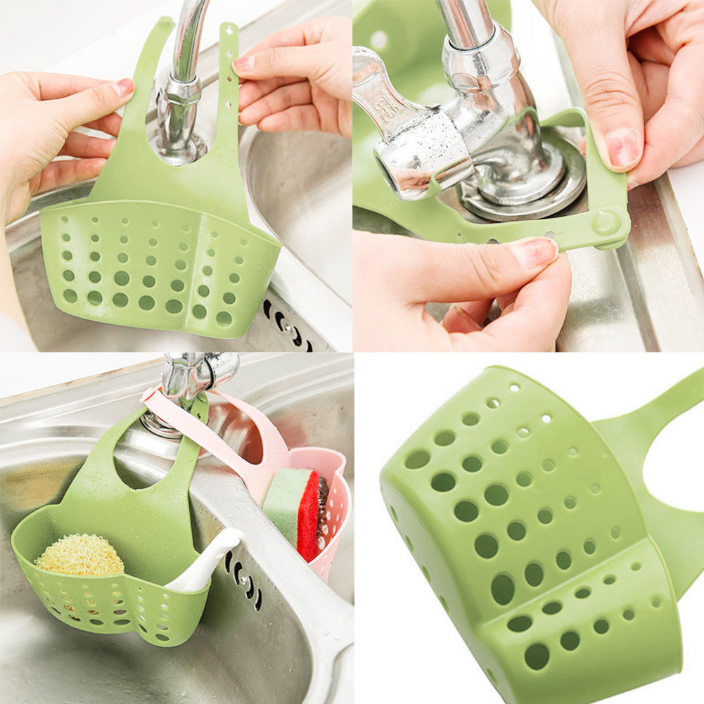 Holder of the adjustable kitchen sink portable accessory home kitchen hanging bag holder bathroom storage tools