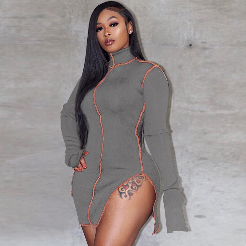 2021side slit patchwork women casual dresses long sleeve athleisure fashion 2021 bodycon mini dress slim sporty clothing, Black;gray
2021side slit patchwork women casual dresses long sleeve athleisure fashion 2021 bodycon mini dress slim sporty clothing, Black;gray