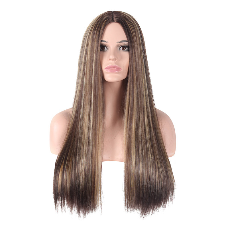 26 Inches Straight Synthetic Wig Mix Color Simulation Human Remy Hair Wigs perruques de cheveux humains C841-3, A003
26 Inches Straight Synthetic Wig Mix Color Simulation Human Remy Hair Wigs perruques de cheveux humains C841-3, A003