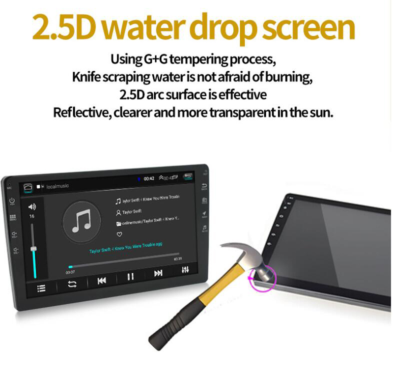 Android Double 10.1 inch Car Stereo Wireless Carplay Android auto 2G+32G Touch Screen Monitor Support Bluetooth, WiFi, GPS, FM, SWC + Rear Camera & Ex
