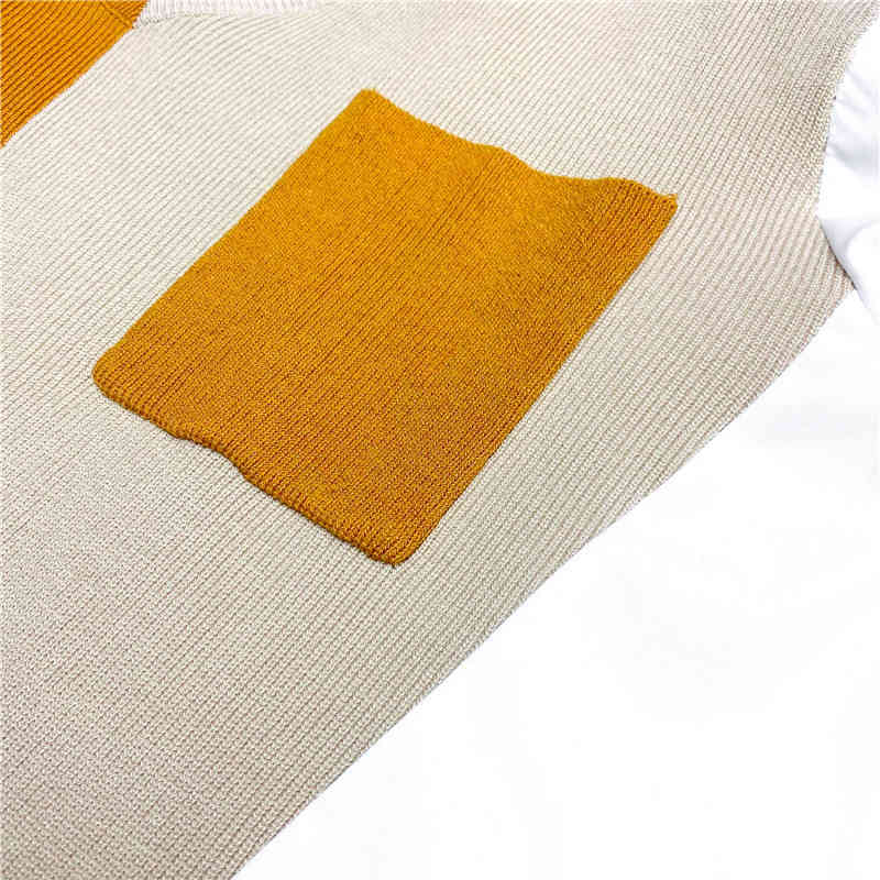 Nomikuma Spring Knitted Hit Color Patchwork Women Blouse Coat Long Sleeve V-beck Blusas Femme New Oversized Shirt 6F424 210427