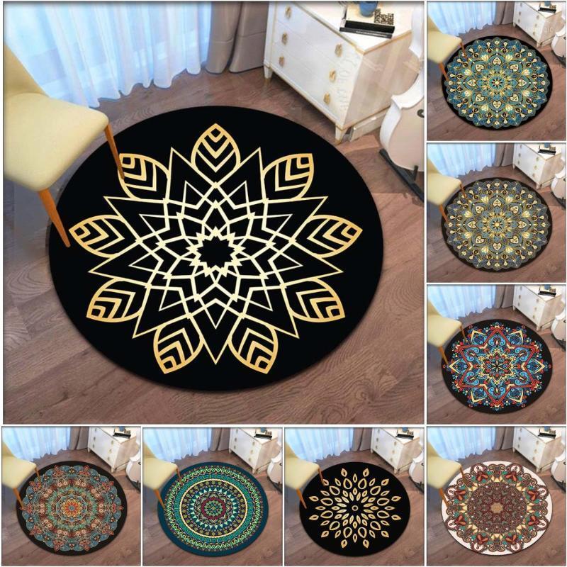 Carpets Retro Mandala Round Carpet For Living Room Nordic Kids Floor Mat Anti Slip Computer Chair Bedroom Rug Home Decor
Carpets Retro Mandala Round Carpet For Living Room Nordic Kids Floor Mat Anti Slip Computer Chair Bedroom Rug Home Decor