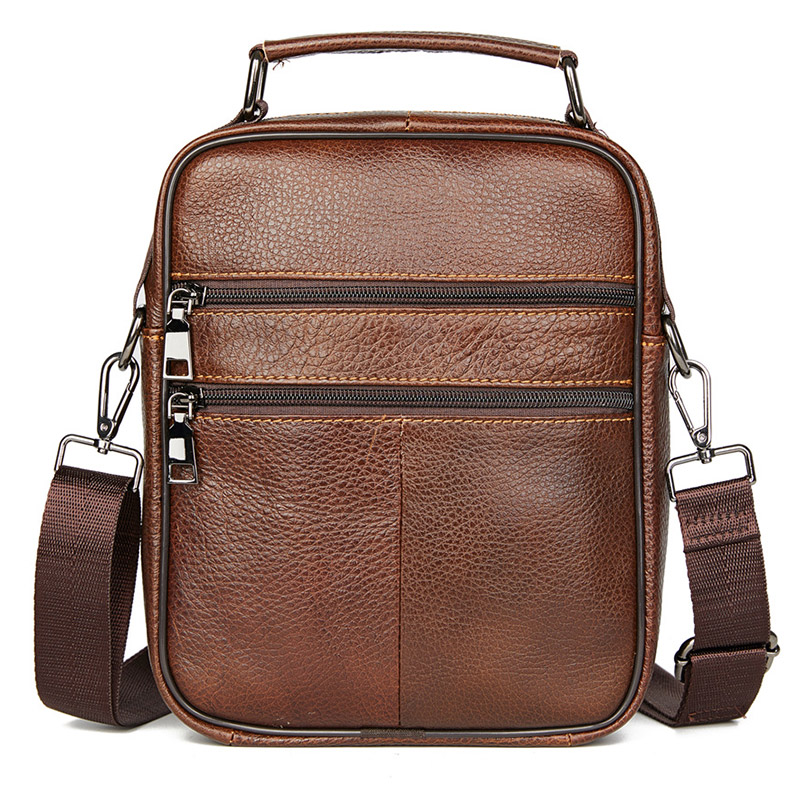 Handbag Men Genuine Leather Small Male Fashion Shoulder High Quality Cowhide Crossbody Briefcase Tote