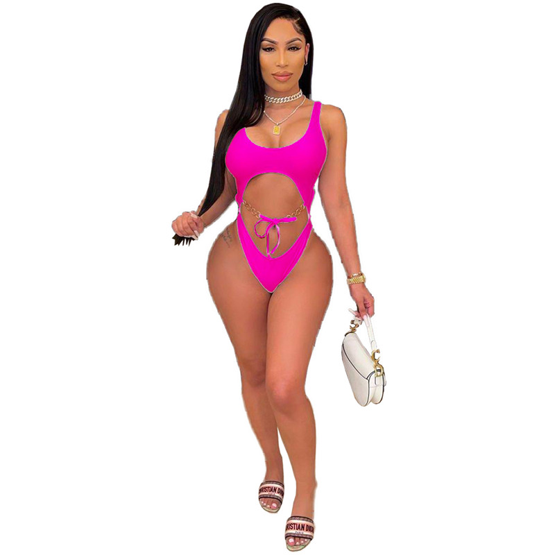 Summer Women Bikinis swimwear plus size S-2XL Bathing Suit sexy one piece swimsuits One-piec swimming suits solid color swimsuit lady beach wear DHL S