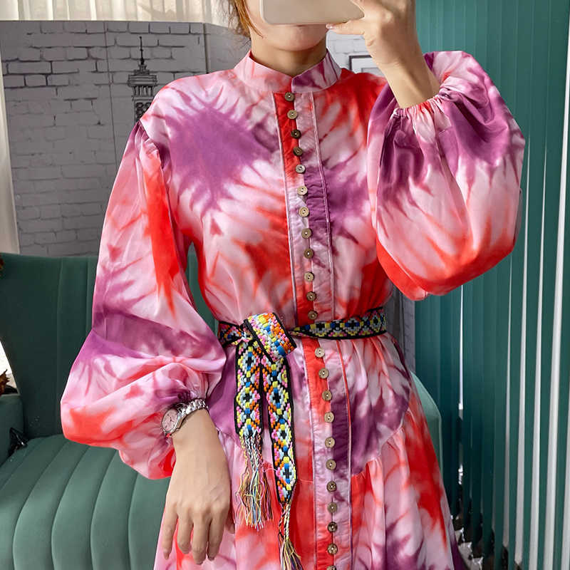 DEAT Women Dress Round Neck Short Sleeve Arrivals Lady Sexy Fashion Spring Summer 11D1906 210709