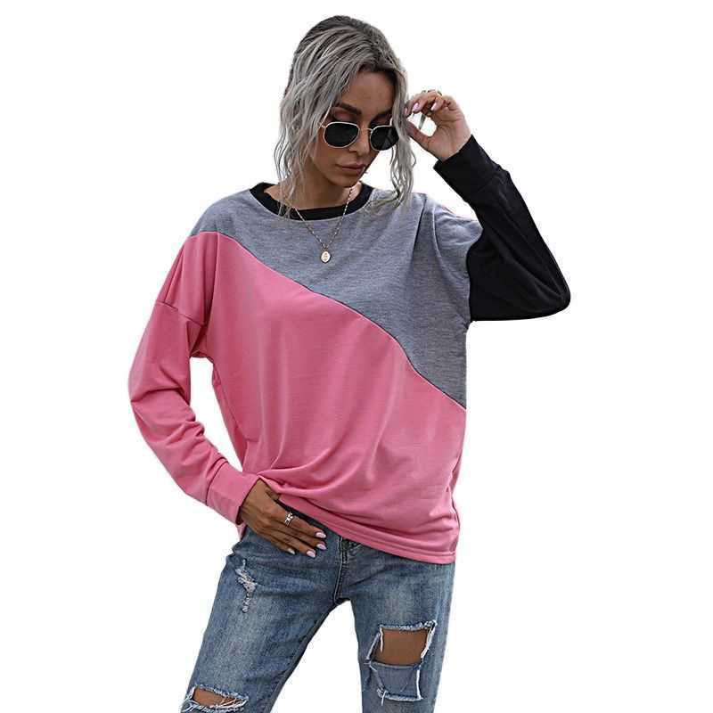 Autumn Contrast Color Patchwork Long Sleeve O Neck Casual Loose Hoodies Women Streetwear Pullovers Fashion Tops 210608, Pink
Autumn Contrast Color Patchwork Long Sleeve O Neck Casual Loose Hoodies Women Streetwear Pullovers Fashion Tops 210608, Pink