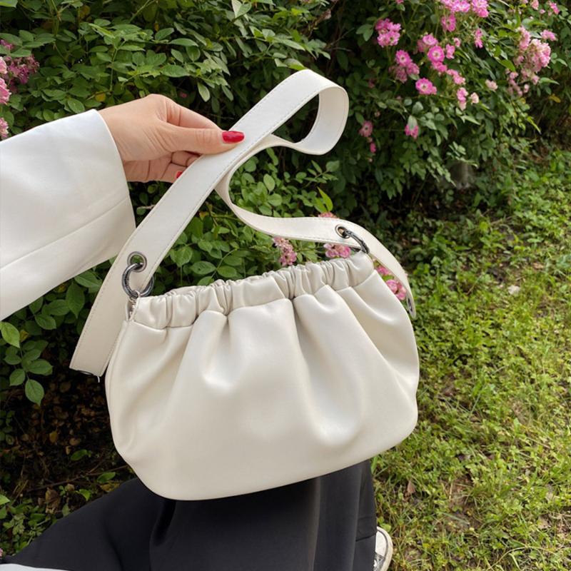 Totes Summer Solid Color PU Leather Shoulder Bag Ruched Hobos Women's High Quality Handbag Tote Female Messenger Crossbody, White
Totes Summer Solid Color PU Leather Shoulder Bag Ruched Hobos Women's High Quality Handbag Tote Female Messenger Crossbody, White