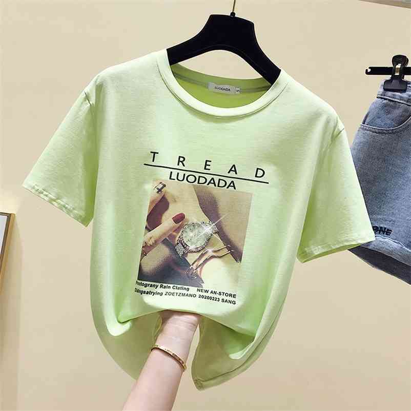 Women's Letter Print T-shirt Summer Short Sleeves O Neck Tee Girls Pullover Casual Tops Tees A3312 210519, Green 
Women's Letter Print T-shirt Summer Short Sleeves O Neck Tee Girls Pullover Casual Tops Tees A3312 210519, Green