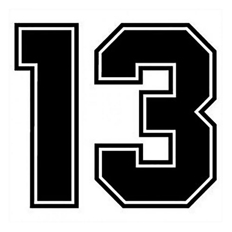 Number 13 funny car sticker vinyl decal silver/black for auto car stickers styling car decoration
