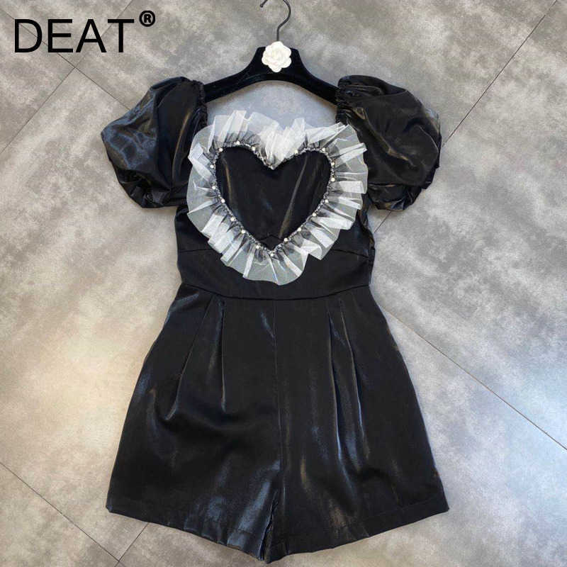 DEAT Women Combine Yarn Beading Jumpsuit Arrivals Solid Color Fashion Temperament Spring Summer 11D1472 210709, Black
DEAT Women Combine Yarn Beading Jumpsuit Arrivals Solid Color Fashion Temperament Spring Summer 11D1472 210709, Black