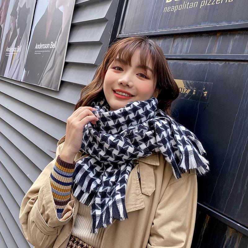 Scarves Houndstooth Scarf Winter Women's Cold-proof Imitation Cashmere Warm Tassel Scarfs Headbands For Women Designer, Blue;gray
Scarves Houndstooth Scarf Winter Women's Cold-proof Imitation Cashmere Warm Tassel Scarfs Headbands For Women Designer, Blue;gray