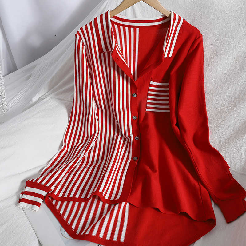 VANOVICH Summer and Spring Fashion Women Shirts Cardigan Long Sleeve Ladies Blouses Tops Pocket Korean Style 210615