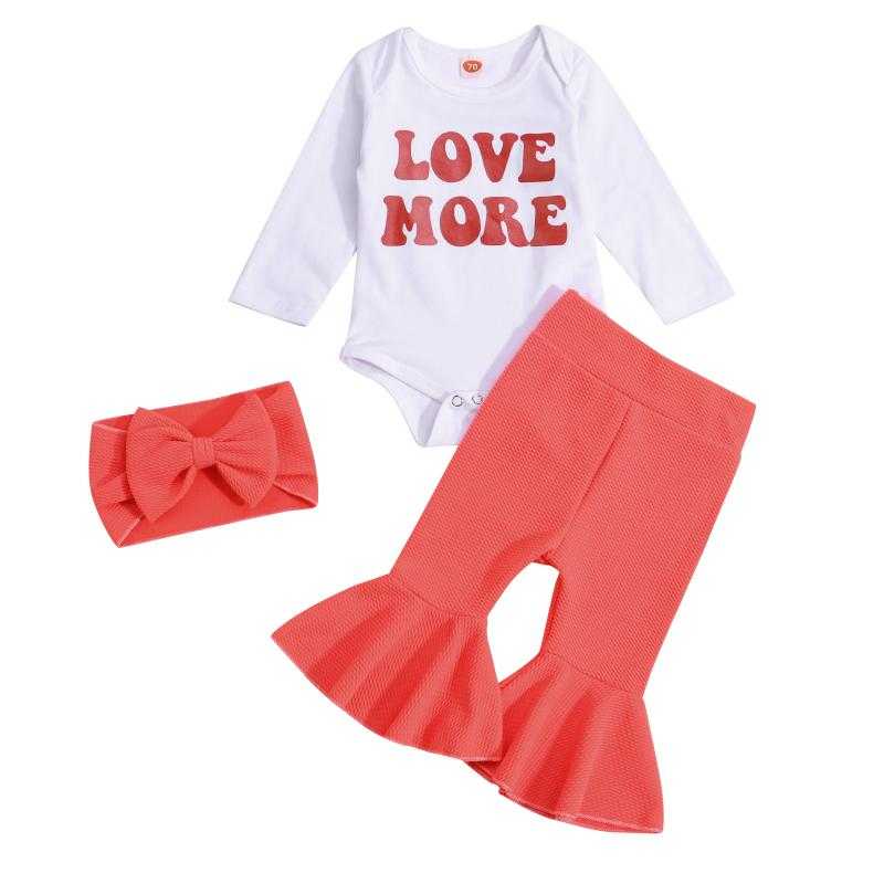 Clothing Sets Infant Baby Girls Clothes Set Letter Print Long Sleeve O-neck Romper Solid Color Flared Trousers Headband, White
Clothing Sets Infant Baby Girls Clothes Set Letter Print Long Sleeve O-neck Romper Solid Color Flared Trousers Headband, White