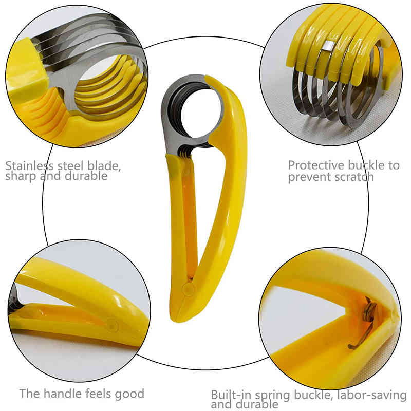 New Banana Cutter Fruit Vegetable Sausage Stainless Steel Slicer Salad CutterTools Cooking Tools Kitchen Accessories Gadgets