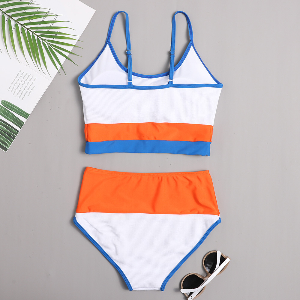 Sports Bra High Waist Bikinis Swimwear Women Push Up Swimsuits Longline Brazilian Bikini Ribbed Biquini Swim Bathing Suits 210520