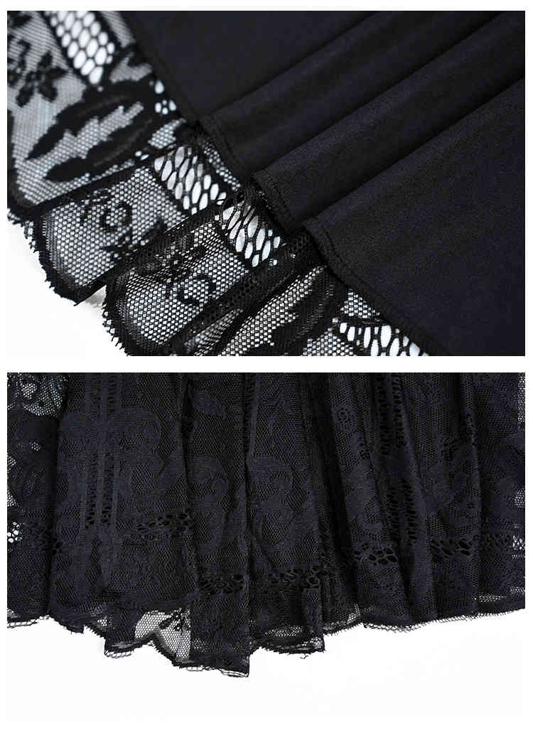 Elastic High Waist Lace Skirts Womens Spring Autumn Korean Elegant Casual A-line Black Long Skirt Female 210519