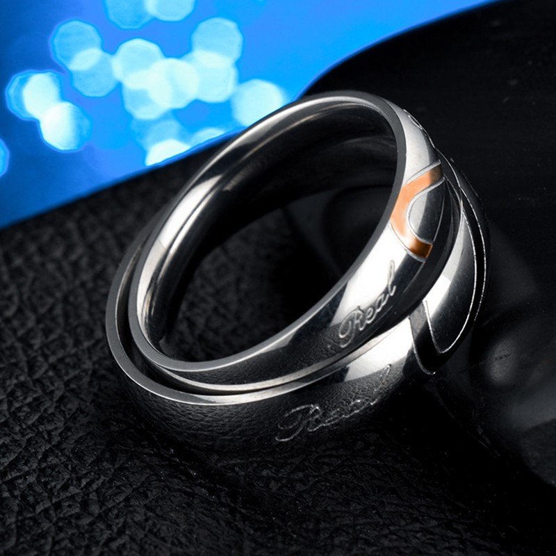 Titanium Steel Love Couple Rings for Men Women Ring Anniversairy Wedding Jewelry Valentine's Day Gift Girlfriend Boyfriend High Quality
